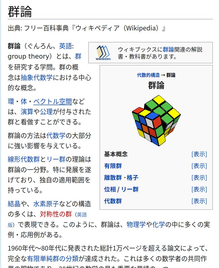 群論のWikipedia